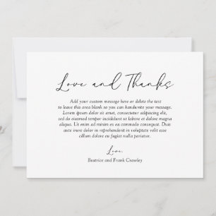 Moderne Typografie Elegante Hochzeit Dankeskarte
