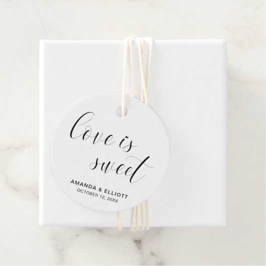 Moderne Typografie Elegante Hochzeit Geschenkanhänger (Beispiel)