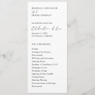 Moderne Typografie Elegante Hochzeit Programm