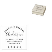 Moderne Typografie & elegante Script-Rücksendeadre Gummistempel (Stempel)