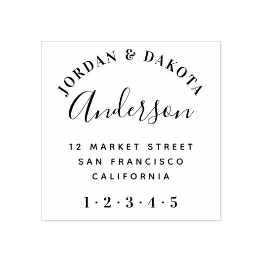 Moderne Typografie & elegante Script-Rücksendeadre Gummistempel (Prägung)