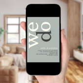 Moderne Typografie - Elfenbeinhochzeit Einladung