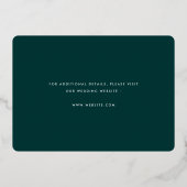 Moderne Typografie Emerald Green Foto Rett Date Folieneinladung (Rückseite)