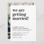 Moderne Typografie Erlangung einer Hochzeit im Fot Einladung (Vorne/Hinten)