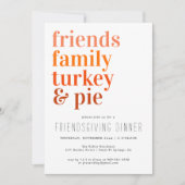 Moderne Typografie | Erntedank Dinner Party Einladung (Vorderseite)