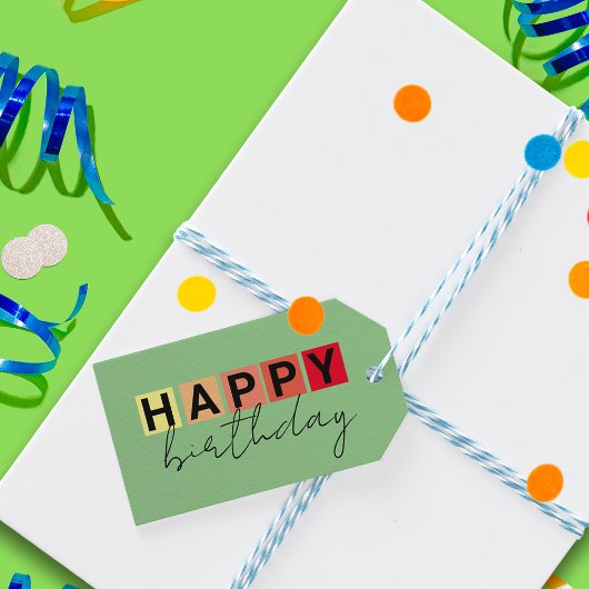 Moderne Typografie Extravagantes Drehbuch Happy Bi Geschenkanhänger