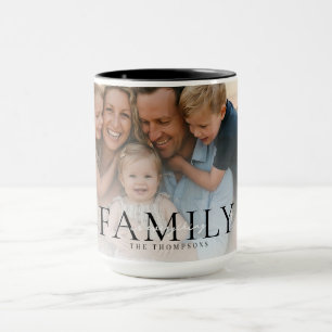 Moderne Typografie Familienname Erinnerungsfoto-Ge Tasse