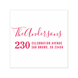 Moderne Typografie Familienname und Rücksendeadres Permastempel