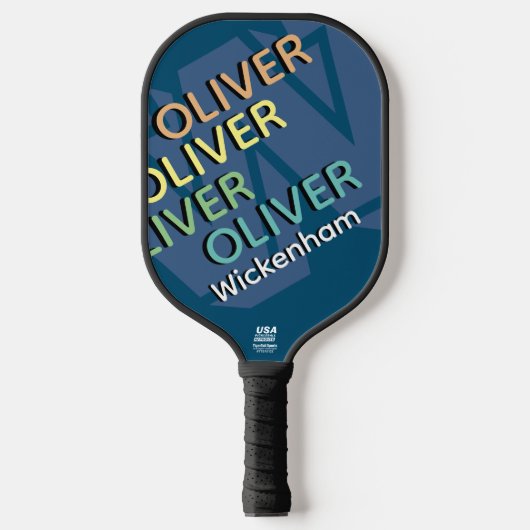 Moderne Typografie - Farbname Cool Pickleball Schläger (Vorderseite)