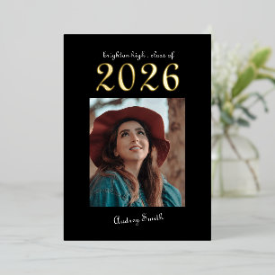 Moderne Typografie Fett 2026 Foto-Abschluss Folieneinladung