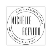 Moderne Typografie - Formal runde Rücksendeadresse Permastempel (Design)