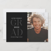 Moderne Typografie Foto Abschluss Glitzer Einladung (Vorderseite)