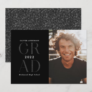 Moderne Typografie Foto Abschluss Glitzer Einladung