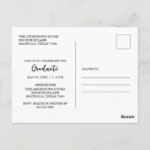 Moderne Typografie Foto Abschlussfeier Postkarte (Rückseite)