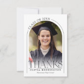 Moderne Typografie Foto Arch Abschluss Dankeskarte (Vorderseite)