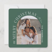 Moderne Typografie Foto Collage Grün Weihnachten (Vorderseite)