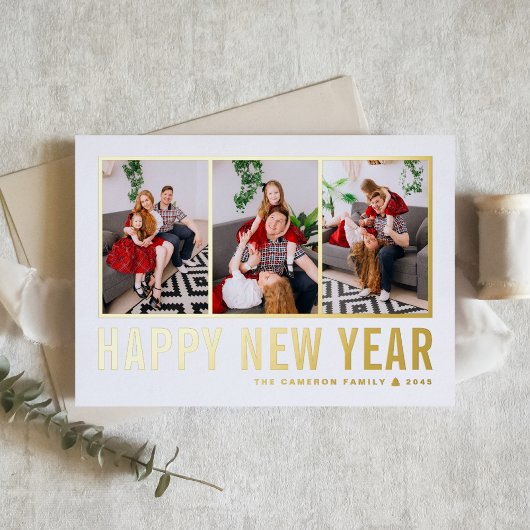 Moderne Typografie Foto Collage Happy New Year