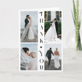 Moderne Typografie Foto Collage Hochzeit danke (Vorderseite)