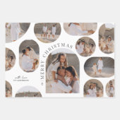 Moderne Typografie-Foto-Collage Weihnachten Geschenkpapier Set (Vorderseite)