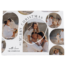 Moderne Typografie-Foto-Collage Weihnachten Große Geschenktüte