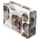 Moderne Typografie-Foto-Collage Weihnachten Große Geschenktüte (Vorderseite Schrägansicht)