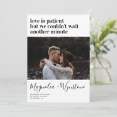 Moderne Typografie Foto Elopement Ankündigung (Stehend Vorderseite)