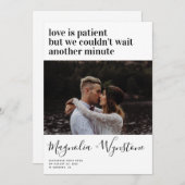 Moderne Typografie Foto Elopement Ankündigung (Vorne/Hinten)