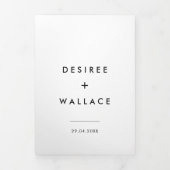 Moderne Typografie-Foto-Hochzeit Dreifach Gefaltete Einladung (Cover)