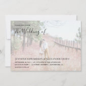 Moderne Typografie Foto Hochzeit Einladung (Vorderseite)