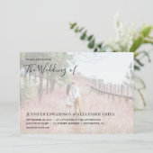 Moderne Typografie Foto Hochzeit Einladung (Stehend Vorderseite)