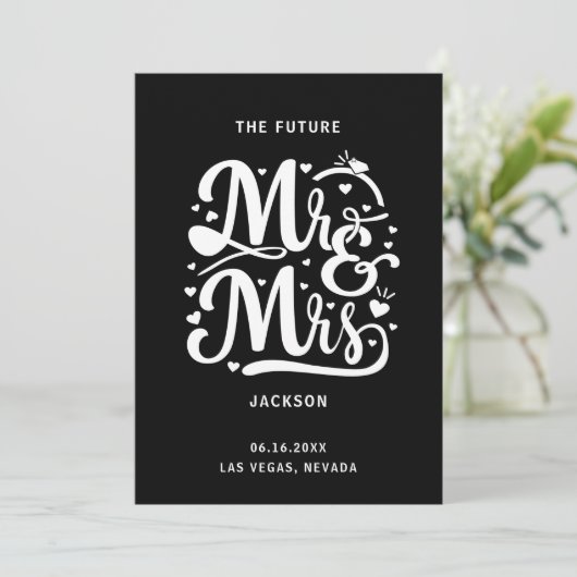 Moderne Typografie-Foto Hochzeit Save The Date (Stehend Vorderseite)