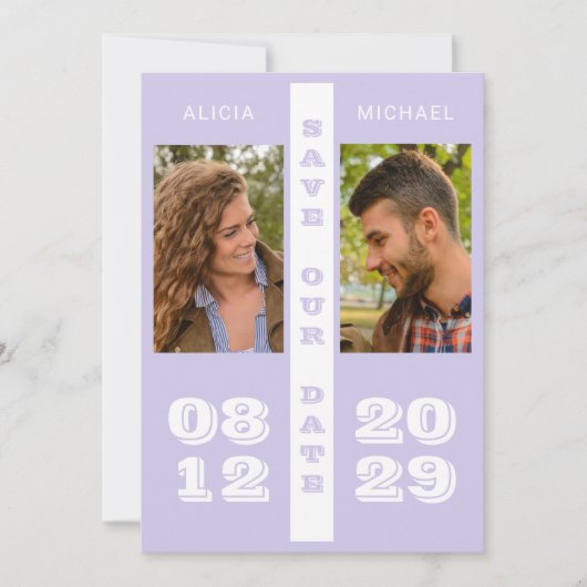 Moderne Typografie Foto Hochzeit Save The Date (Vorderseite)