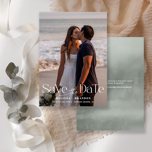 Moderne Typografie-Foto Hochzeit Save The Date