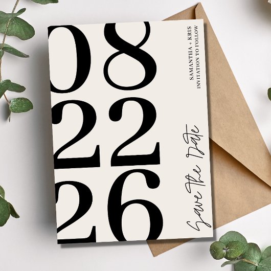 Moderne Typografie-Foto Hochzeit Save The Date