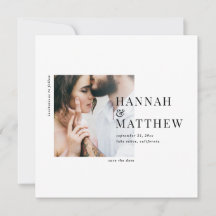 Moderne Typografie Foto Hochzeit speichern das Dat