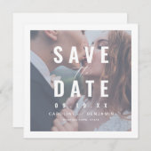 Moderne Typografie Foto Hochzeit speichern das Dat Save The Date (Vorne/Hinten)