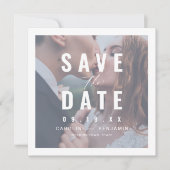 Moderne Typografie Foto Hochzeit speichern das Dat Save The Date (Vorderseite)