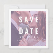 Moderne Typografie Foto Hochzeit speichern das Dat Save The Date (Vorderseite)