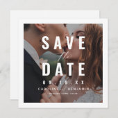 Moderne Typografie Foto Hochzeit speichern das Dat Save The Date (Vorne/Hinten)