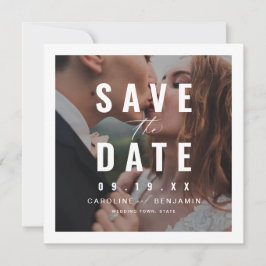 Moderne Typografie Foto Hochzeit speichern das Dat Save The Date