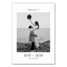 Moderne Typografie Foto-Hochzeit  Tischnummer