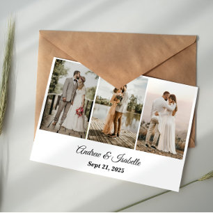 Moderne Typografie-Foto-Hochzeits-Dankeskarten RSVP Karte