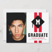 Moderne Typografie Foto männlicher Abschluss Ankündigung (Vorderseite)