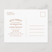 Moderne Typografie Foto Overlay Graduation Party A Ankündigungspostkarte (Rückseite)