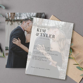 Moderne Typografie-Foto-Overlay-Hochzeit Einladung