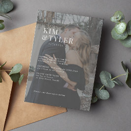 Moderne Typografie-Foto-Overlay-Hochzeit Einladung