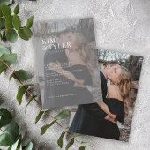 Moderne Typografie-Foto-Overlay-Hochzeit Einladung