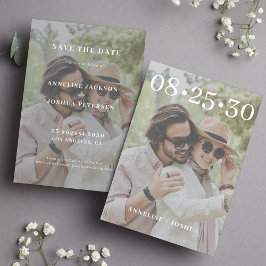 Moderne Typografie-Foto-Overlay-Hochzeit Save The Date