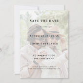 Moderne Typografie-Foto-Overlay-Hochzeit Save The Date (Rückseite)