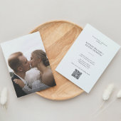 Moderne Typografie Foto QR Code Hochzeit Einladung